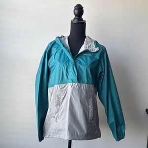 Marmot Teal and Light Gray Pullover Rain Shell
